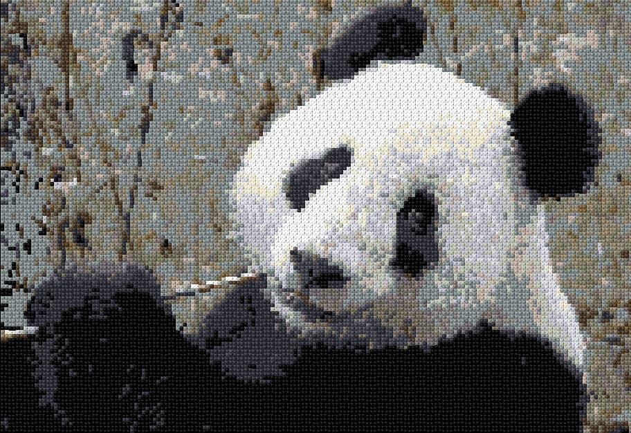 Panda free cross-stitch pattern