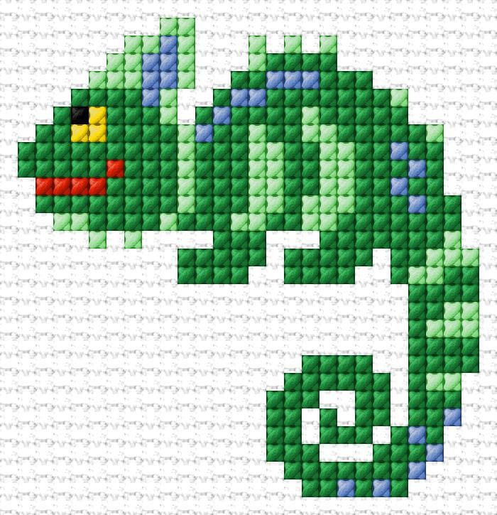 Chameleon free cross-stitch pattern