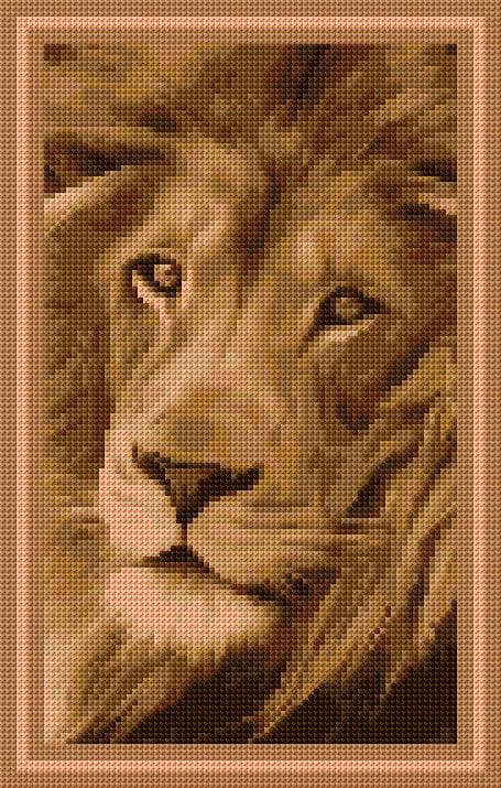Lion free cross-stitch pattern