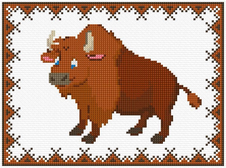 Bison free cross-stitch pattern