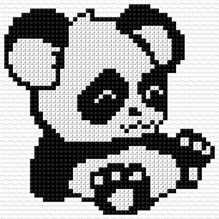 Panda free cross-stitch pattern