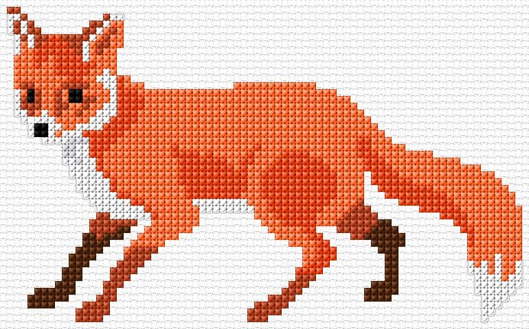Fox free cross-stitch pattern