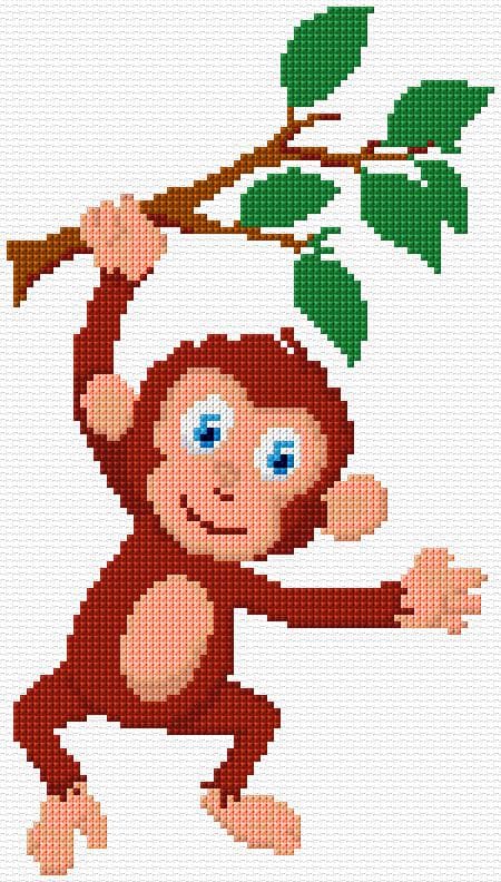 Monkey free cross-stitch pattern