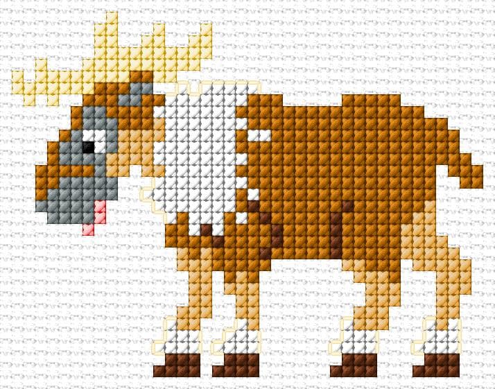 Moose free cross-stitch pattern