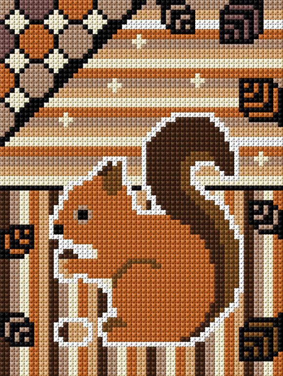 Squirrel free cross-stitch pattern