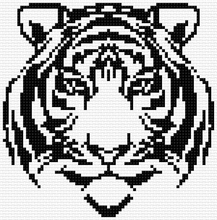 Tiger free cross-stitch pattern