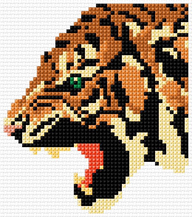 Tiger free cross-stitch pattern
