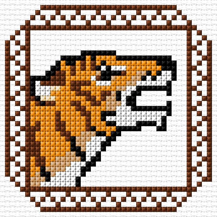 Tiger free cross-stitch pattern