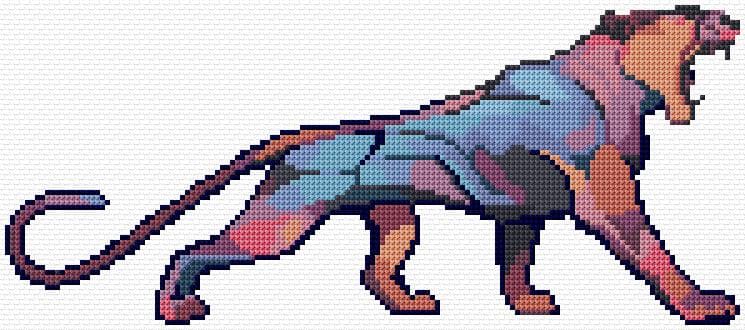 Cougar free cross-stitch pattern