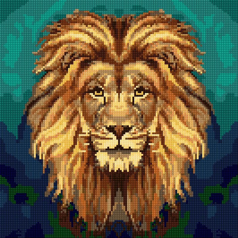 Lion free cross-stitch pattern