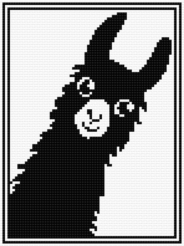 Lama free cross-stitch pattern