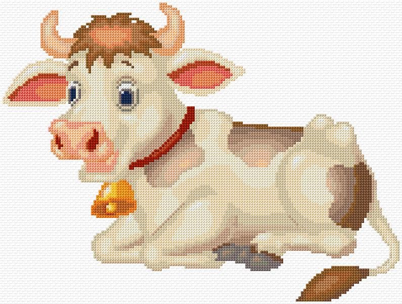 Cow free cross-stitch pattern