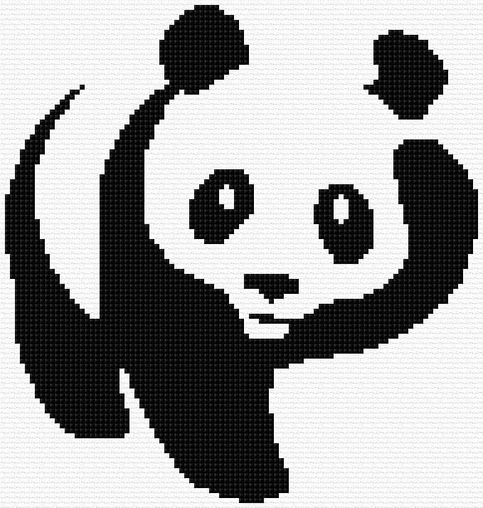 Panda free cross-stitch pattern