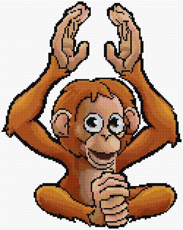 Orangutan free cross-stitch pattern