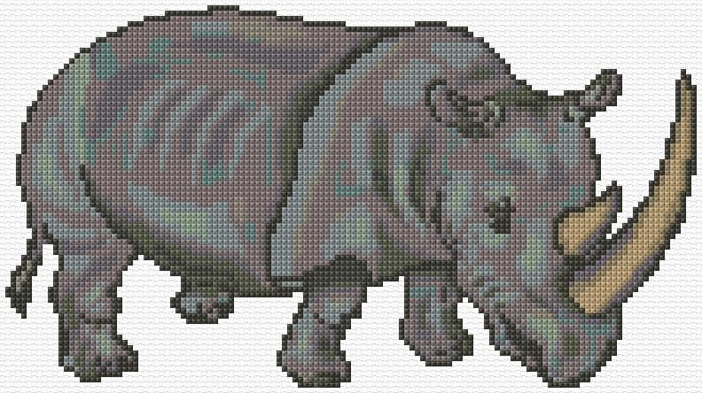 Rhino free cross-stitch pattern
