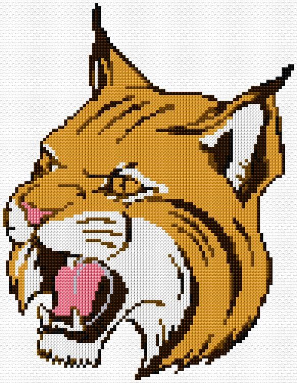 Caracal free cross-stitch pattern