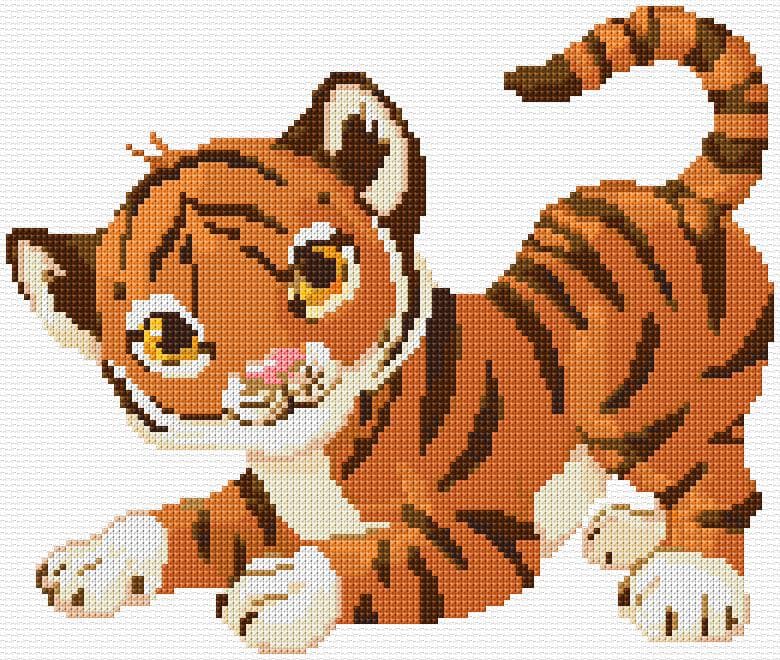 Tiger free cross-stitch pattern