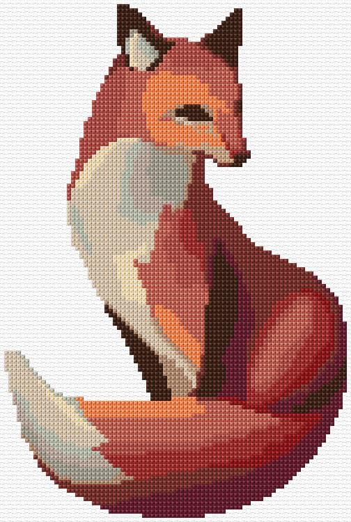 Fox free cross-stitch pattern