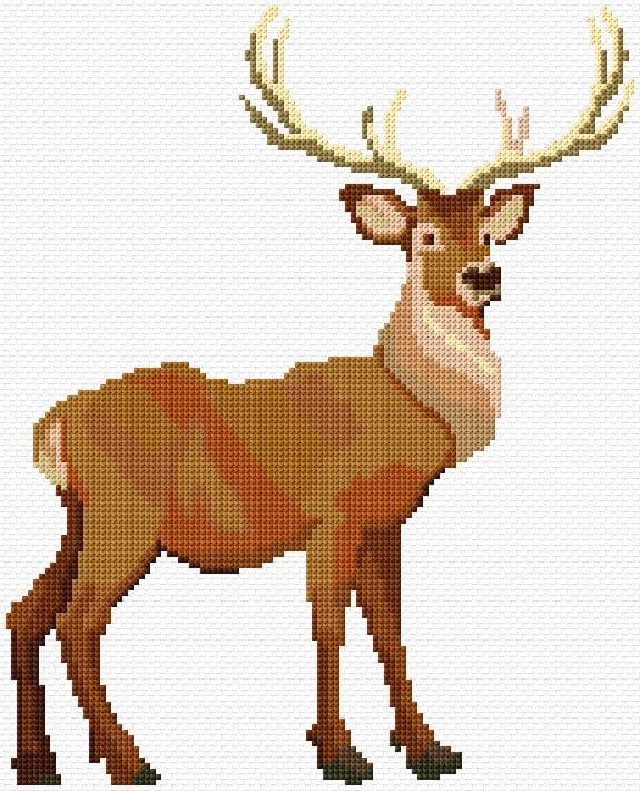 Deer free cross-stitch pattern