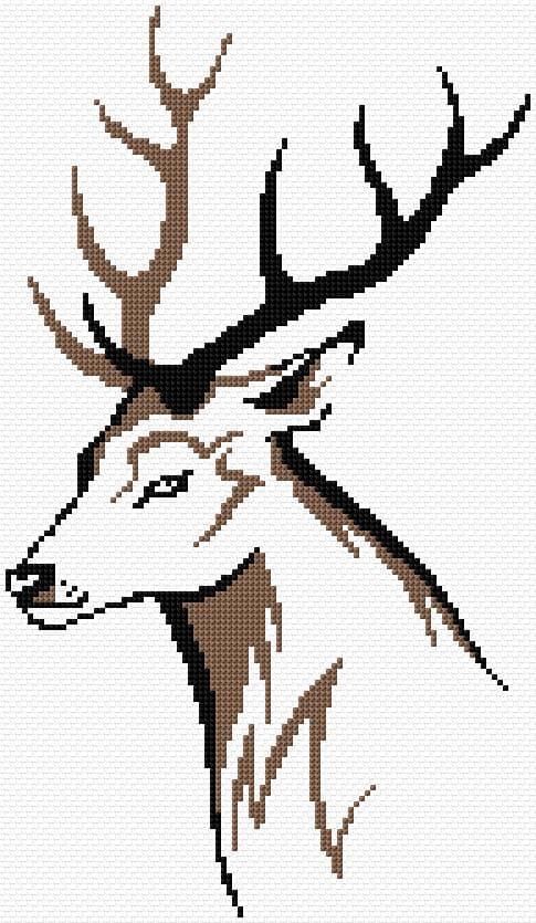 Deer free cross-stitch pattern