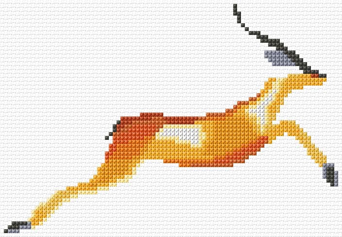 Deer free cross-stitch pattern