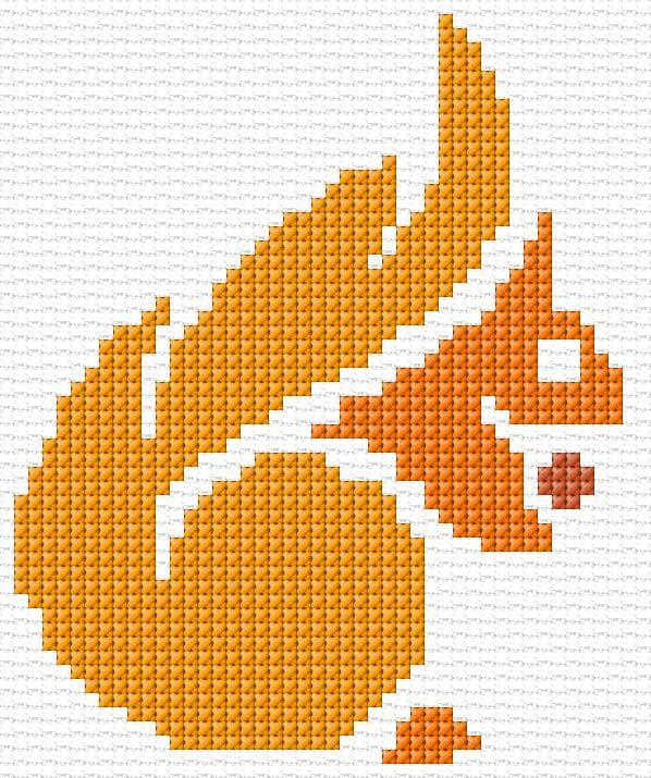 Squirrel free cross-stitch pattern