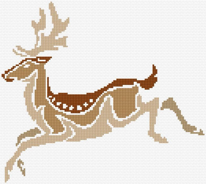 Deer free cross-stitch pattern