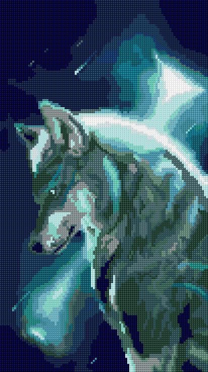 Wolf free cross-stitch pattern