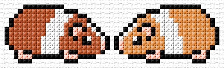 Guinea Pigs free cross-stitch pattern