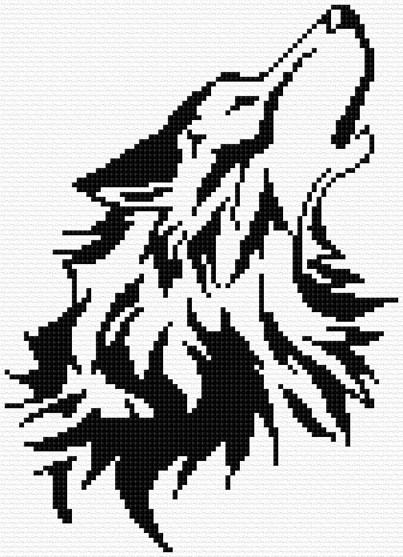 Wolf free cross-stitch pattern