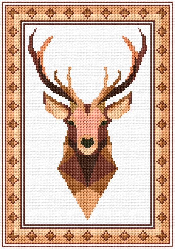 Deer free cross-stitch pattern