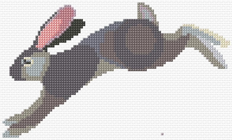Hare free cross-stitch pattern