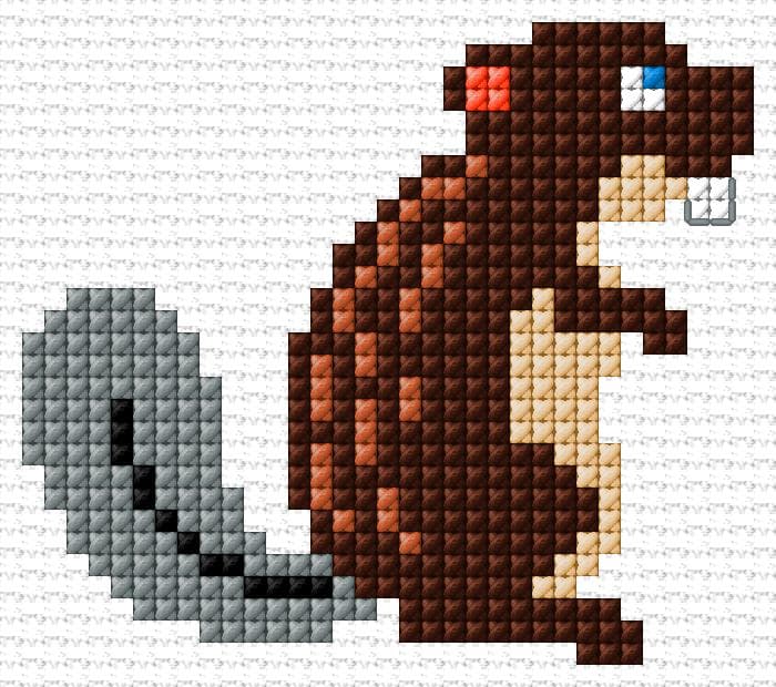 Beaver free cross-stitch pattern