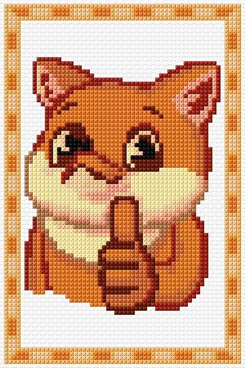 Fox free cross-stitch pattern