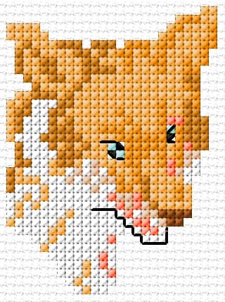 Fox free cross-stitch pattern