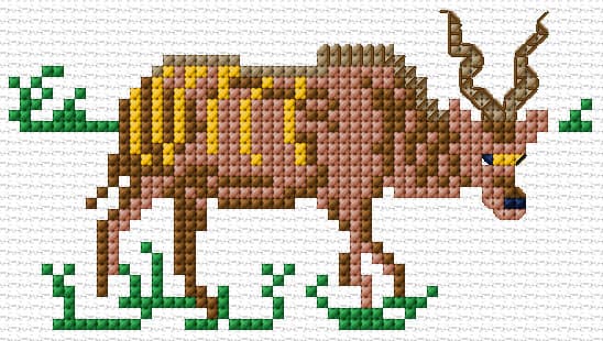 Koudou free cross-stitch pattern