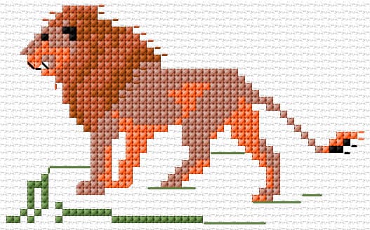 Lion free cross-stitch pattern
