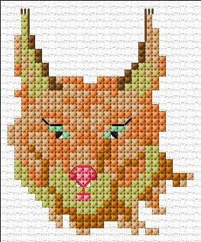 Lynx free cross-stitch pattern