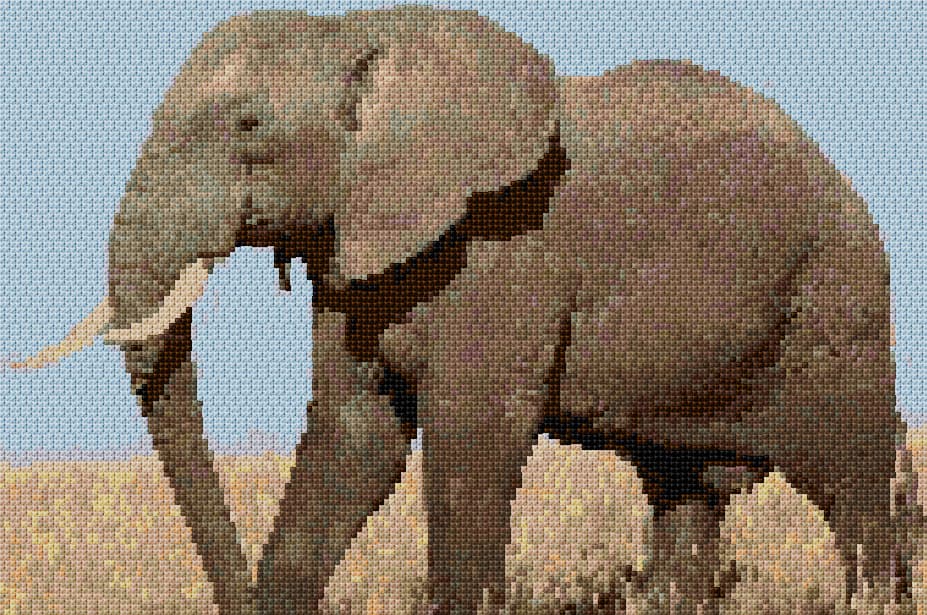 African Elephant free cross-stitch pattern