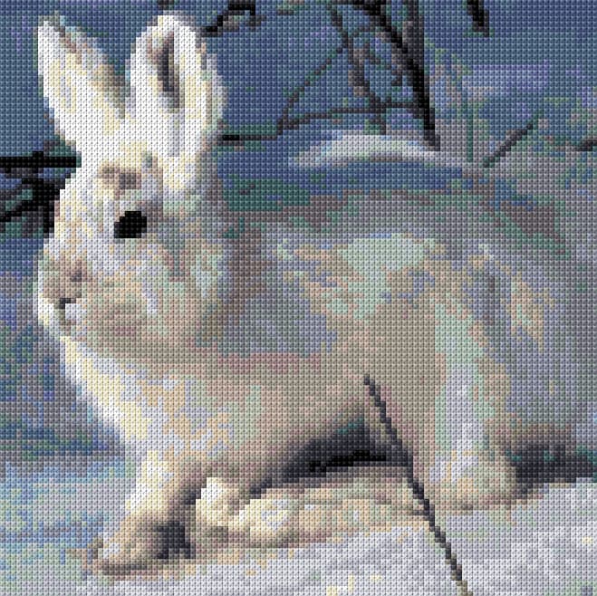 Arctic Hare free cross-stitch pattern