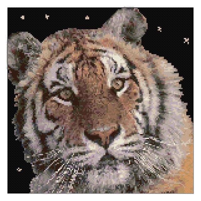Tiger free cross-stitch pattern