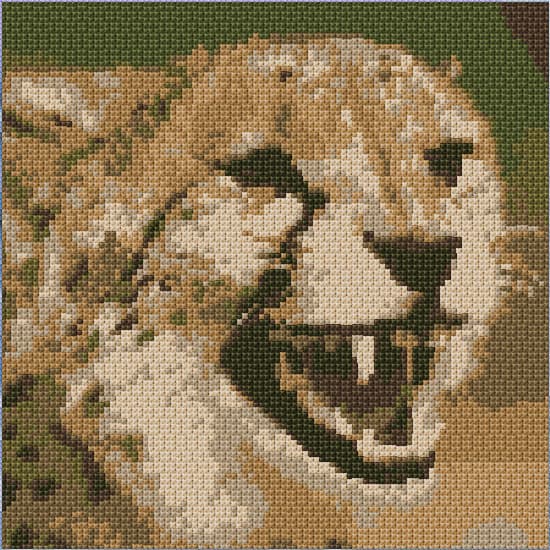 Cheetah free cross-stitch pattern