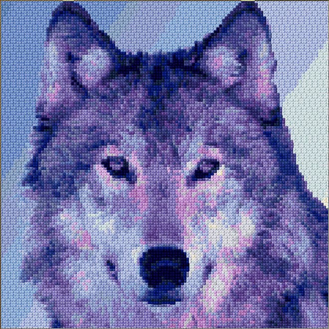 Wolf free cross-stitch pattern