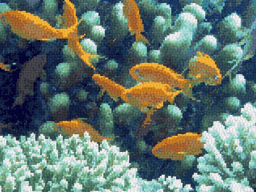 Gold Fishes free cross-stitch pattern