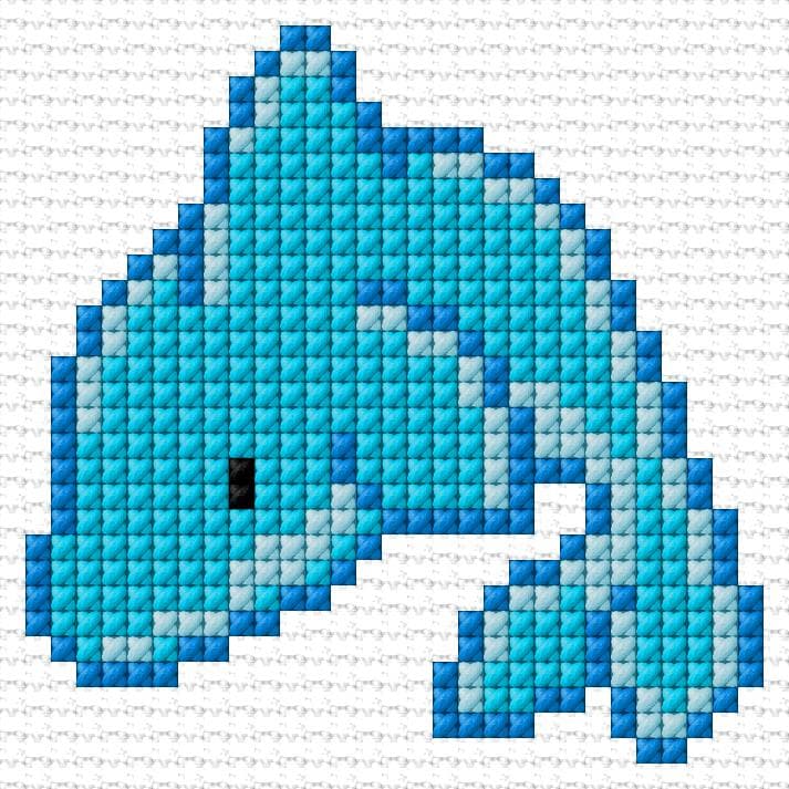 Dolphin free cross-stitch pattern