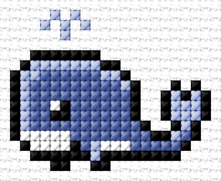 Whale free cross-stitch pattern