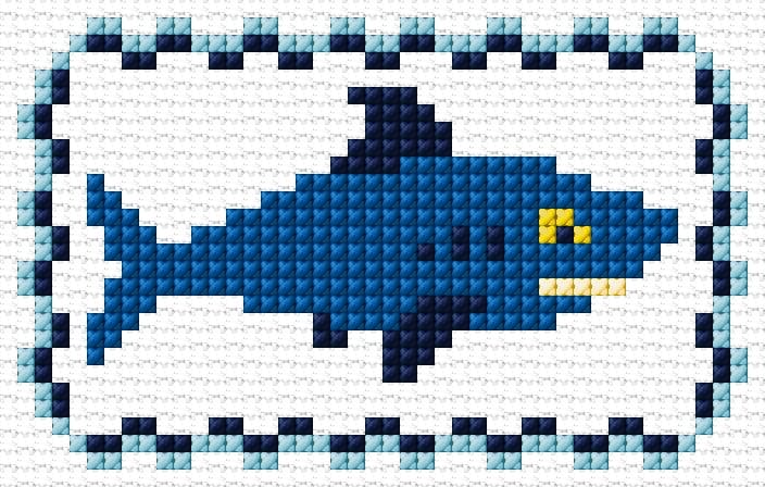 Shark free cross-stitch pattern