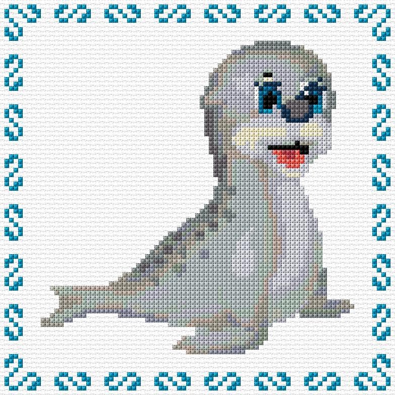 Baby Seal free cross-stitch pattern