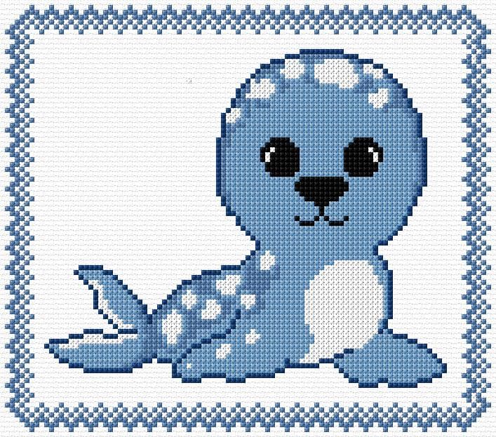 Baby Seal free cross-stitch pattern