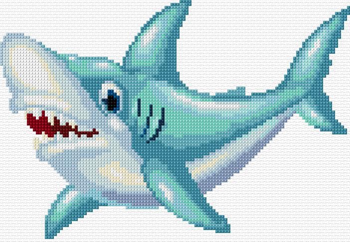 Shark free cross-stitch pattern